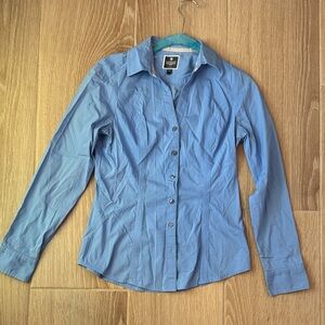 Express The Essential shirt- Blue Button-Up Shirt
